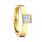 Engagement Rings 585 Gelbgold, 3,50 mm Breite, poliert, 1 Prinzess - Diamant 0,41 ct. TW/VSI,